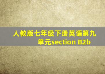 人教版七年级下册英语第九单元section B2b